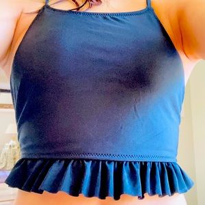 Black High Neck Bikini Top